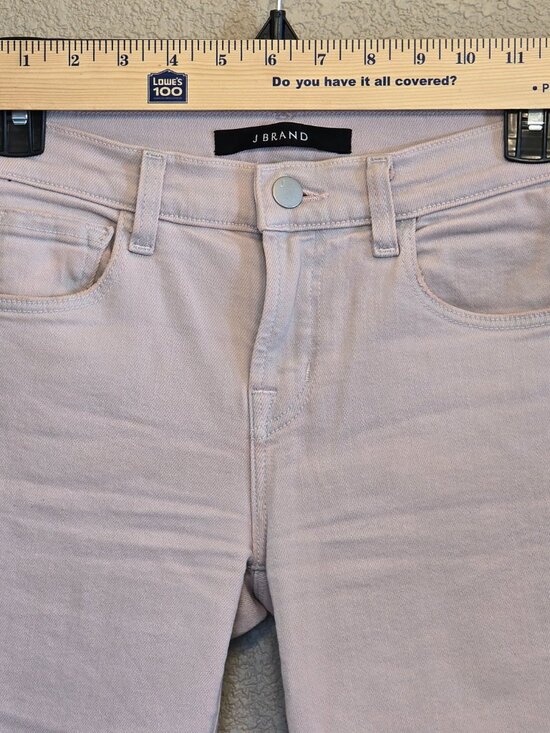 J Brand Blush Pink Jeans Size 23 Stretch Slim Straight Raw Hem USA Made - Picture 11 of 11